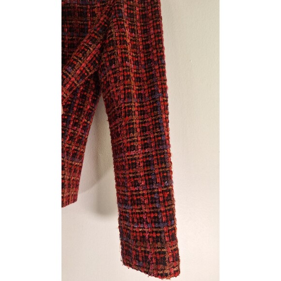 Vtg CARLISLE Wool Blend Colorful Tweed Cropped Blazer Jacket Women Sz 8 Coquette - Picture 6 of 10